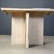 Vintage travertine and brass console table, 1970s