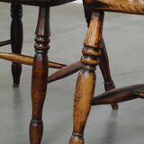 Set of 2 antique English highback Windsor dining chairs