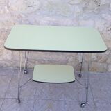 Side table / formica vintage yellow and black TV stand