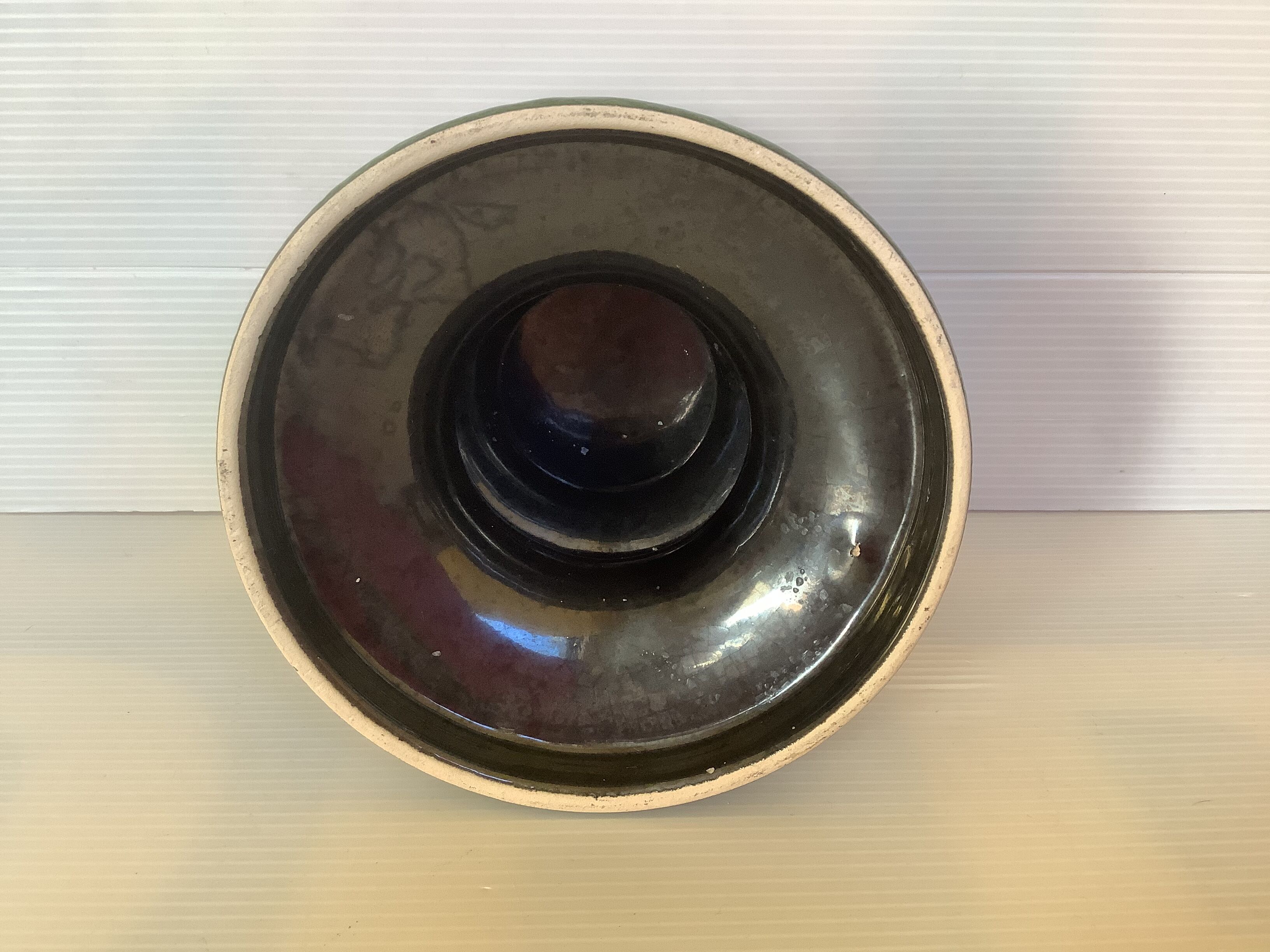 Fohr Germany ceramic candle holder green and red