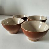 Set of 4 small glazed earthenware bowls