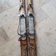 Nordic skiing in wood and skin former