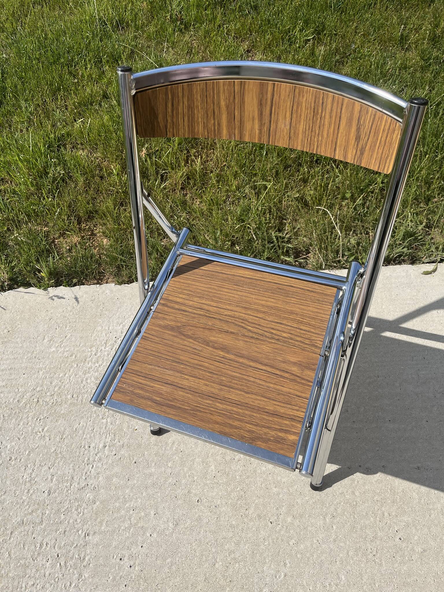 Chrome and formica stepladder chair from the 60s/70s