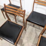 Suite de six élégantes chaises scandinaves