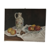 Oil on canvas table