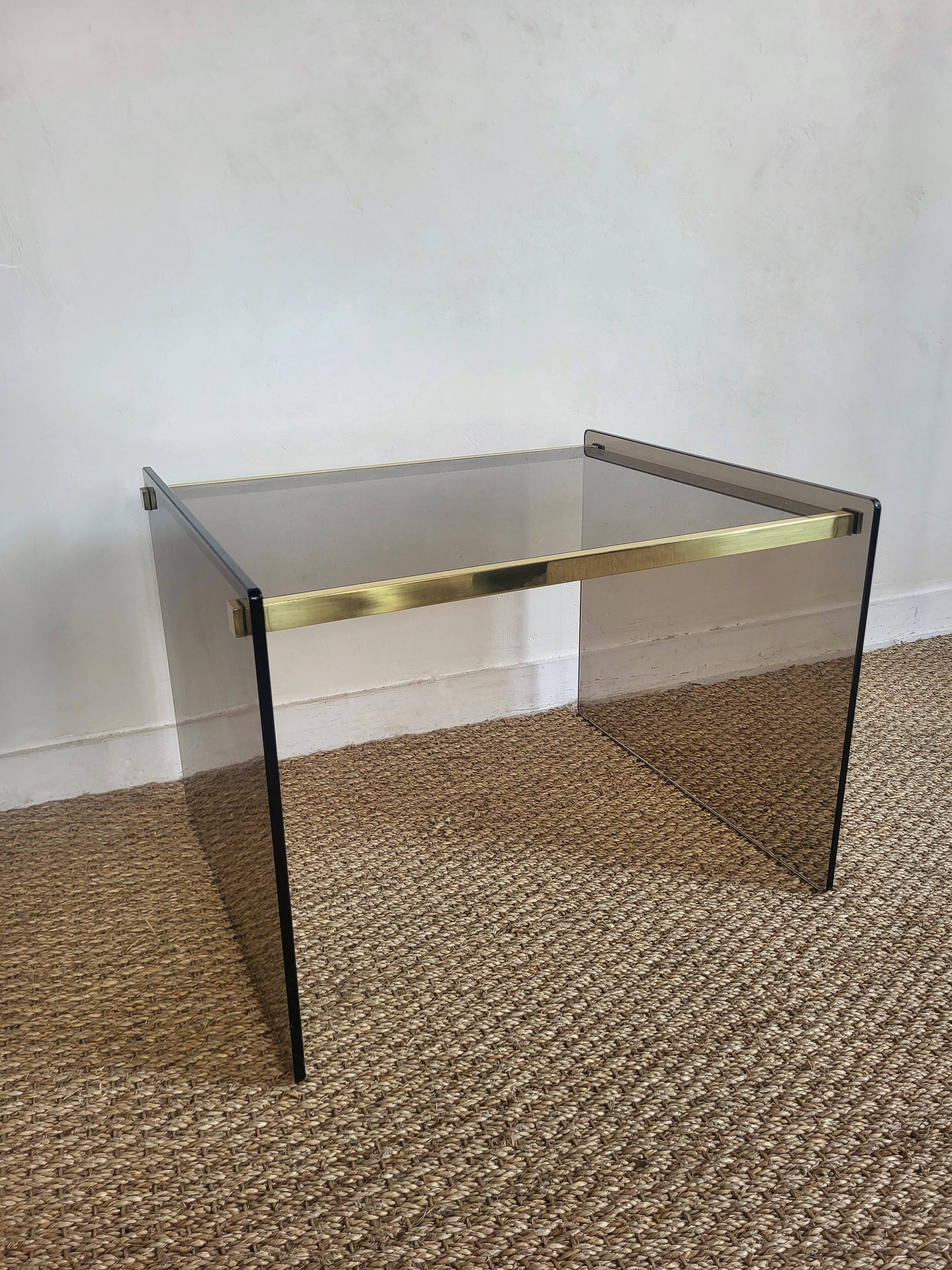 Smoked glass bedside table