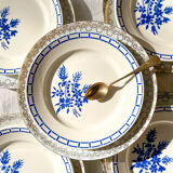 10 Mismatched Porcelain Plates ~ White Gold Porcelain Plates ~ LIMOGES Plates ~ Dishes