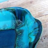 Vallauris stamped pocket emptier in flamed stoneware
