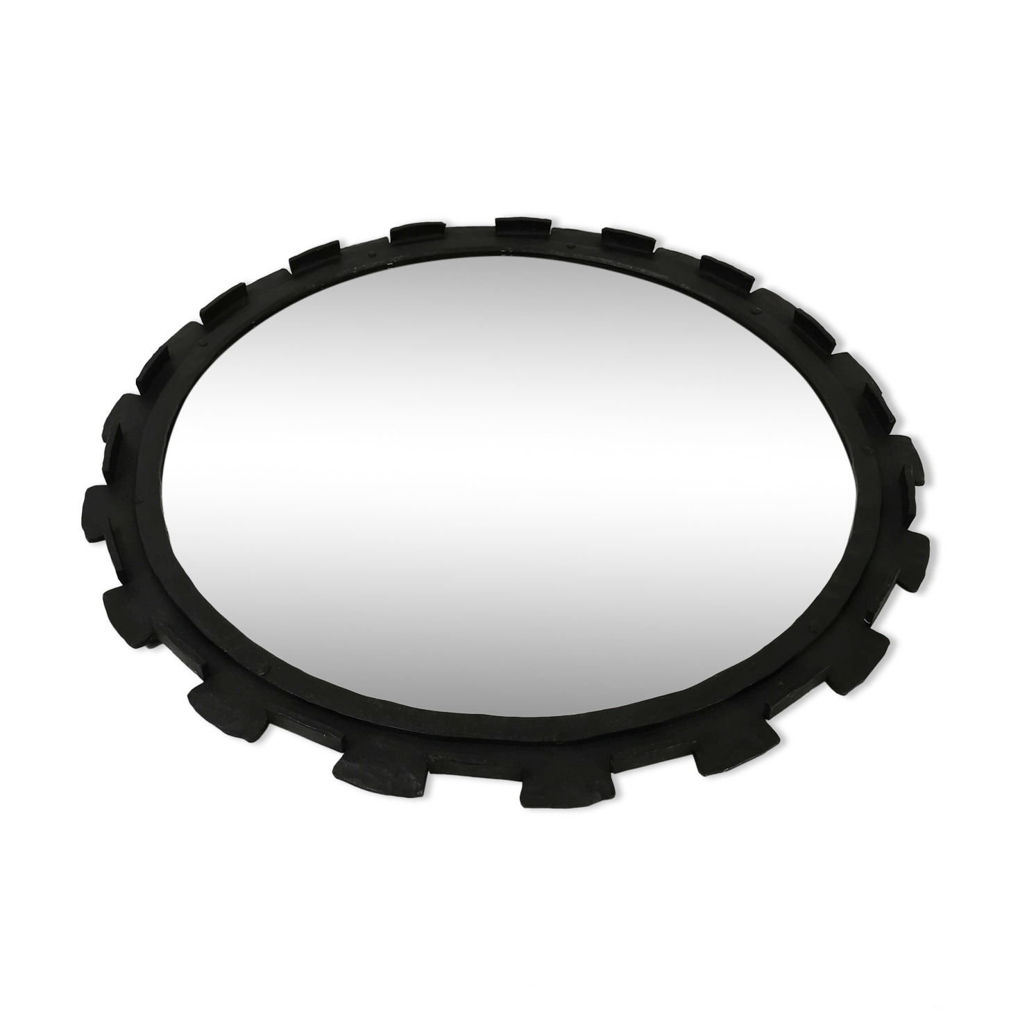 Brutalist wall mirror, Denmark, 1970s, 70 cm