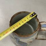 Ceramic mug vase Mexican craftsmanship signed bird flower