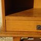 Vintage oak bedside table with splayed legs