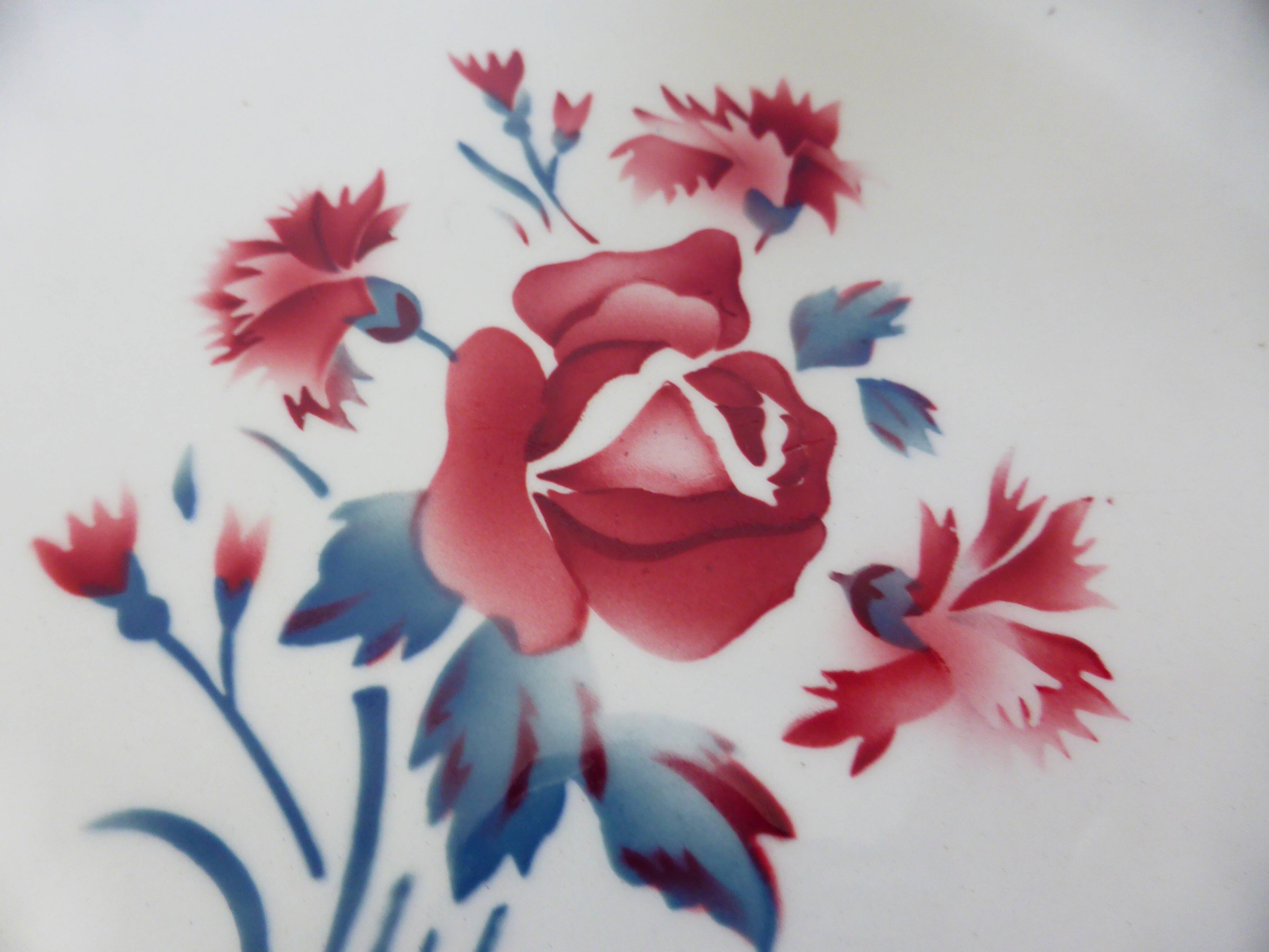 6 flat plates of Digoin Sarreguemines model Nina Rosa 210404