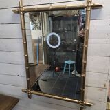 Ancien miroir bois bambou