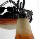 Wrought iron and glass paste chandelier, Art Deco, Muller Freres, Circa 1920