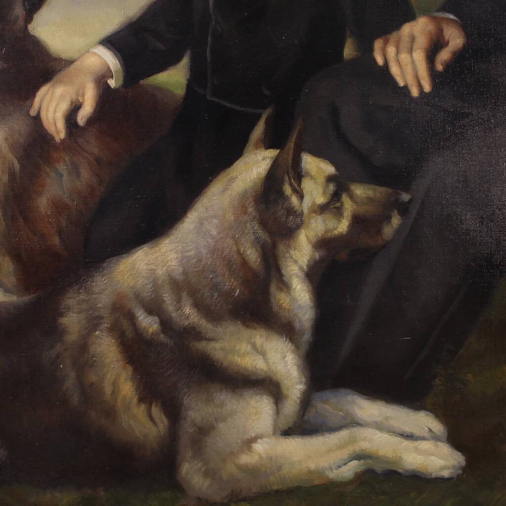 Family portrait signed Francisco Ribera and dated 1972