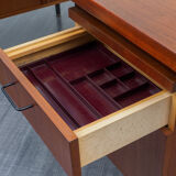 Large 60s vintage desk, L-shaped, in teak