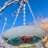 Beautiful Art Deco Loys Lucha chandelier with roses motif