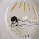 Four plates The 4 seasons by Jean Effel earthenware Salins 60s