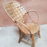 Braided chair in chestnut tree 50s
