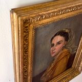 Portrait à l'huile sur toile encadré