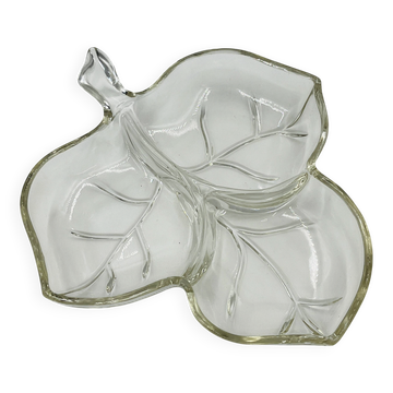 Vintage glass leaf dish
