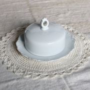 Vintage white porcelain butter bell