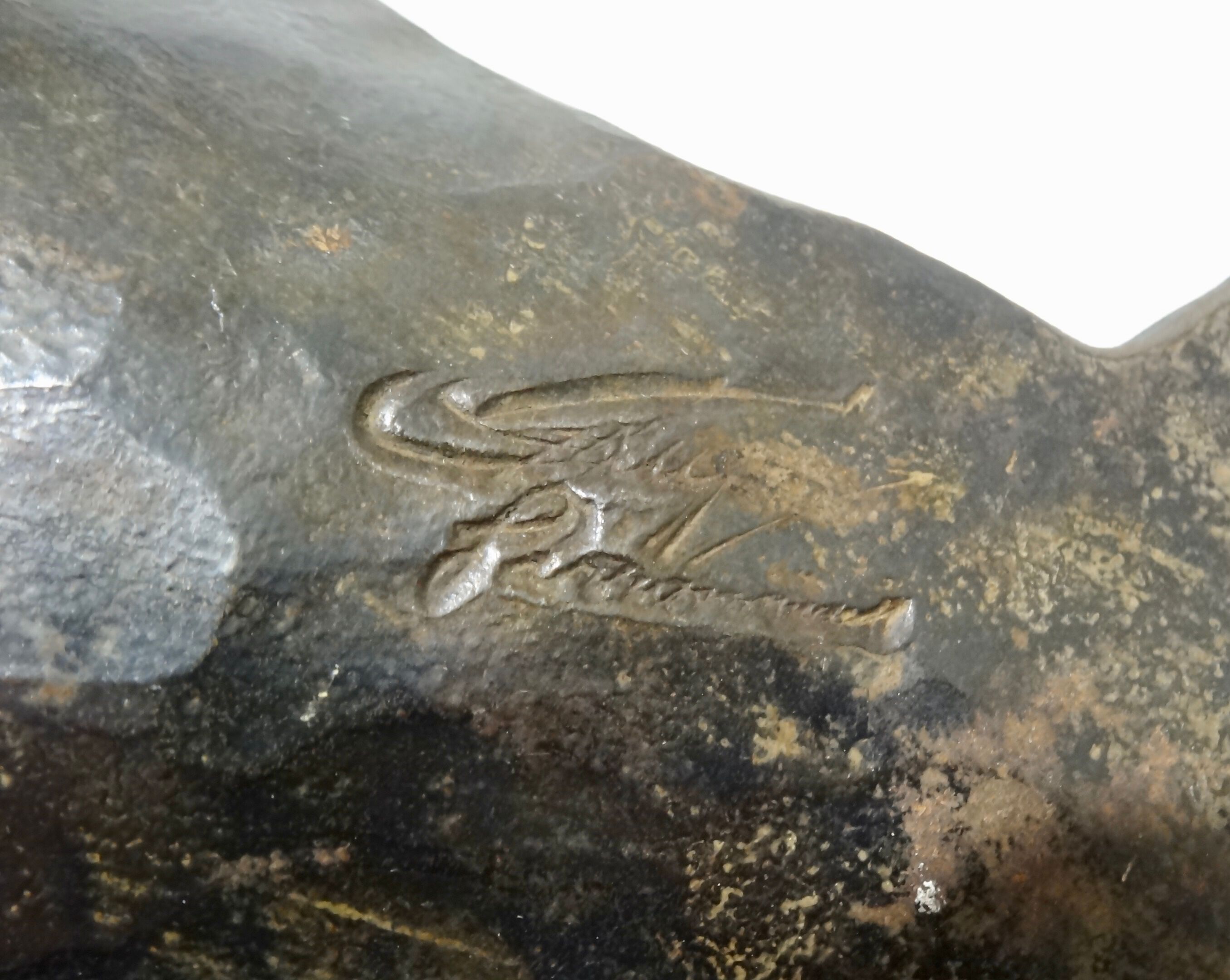 Empty pocket duck deco signed forge iron