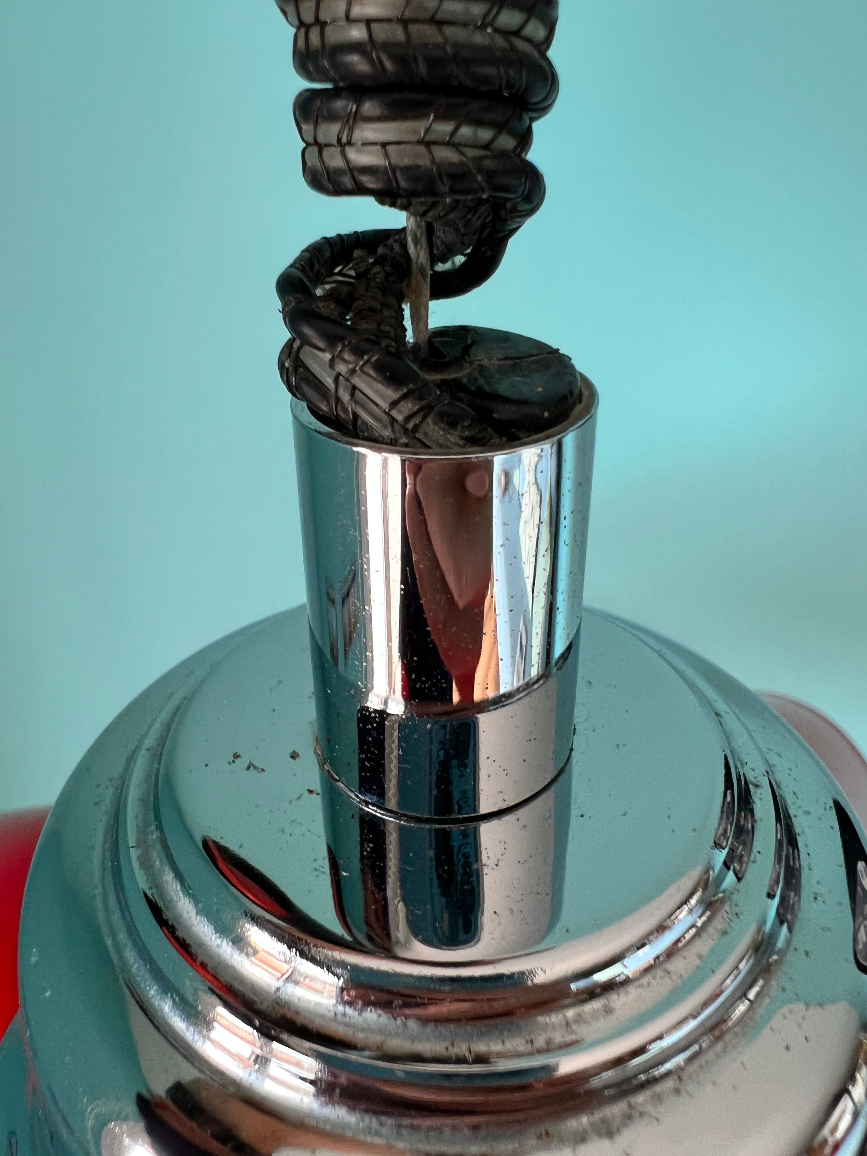 Ceiling pendant lamp / vintage and retro ceiling lamp / 1970s / red colour