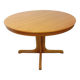 Table ronde vintage années 60 70 en orme blond avec rallonge intégrée