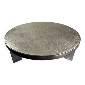 Table basse en chrome métal gravé par Heinz Lilienthal, Allemagne, années 1960-1970