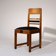Amsterdam School oak dining chairs, Netherlands, 1920s