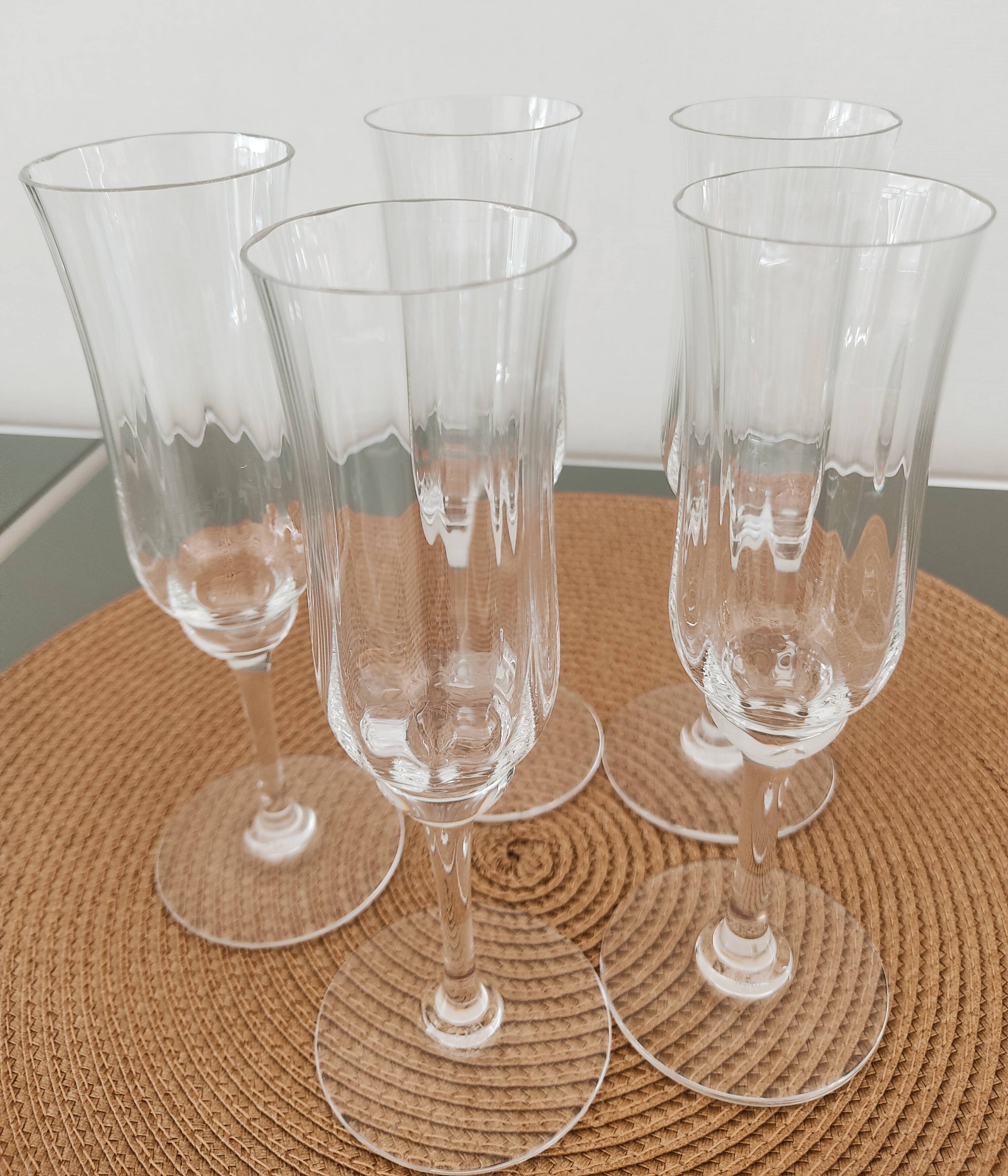 5 baccarat crystal flutes, capri model