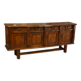 Brutalist sideboard in elm by Aranjou 1950s