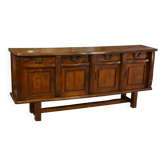 Brutalist sideboard in elm by Aranjou 1950s