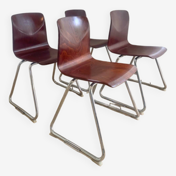 Set de 4 chaises Pagholz années 70