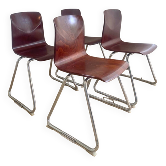 Set of 4 Pagholz chairs from the 70s
