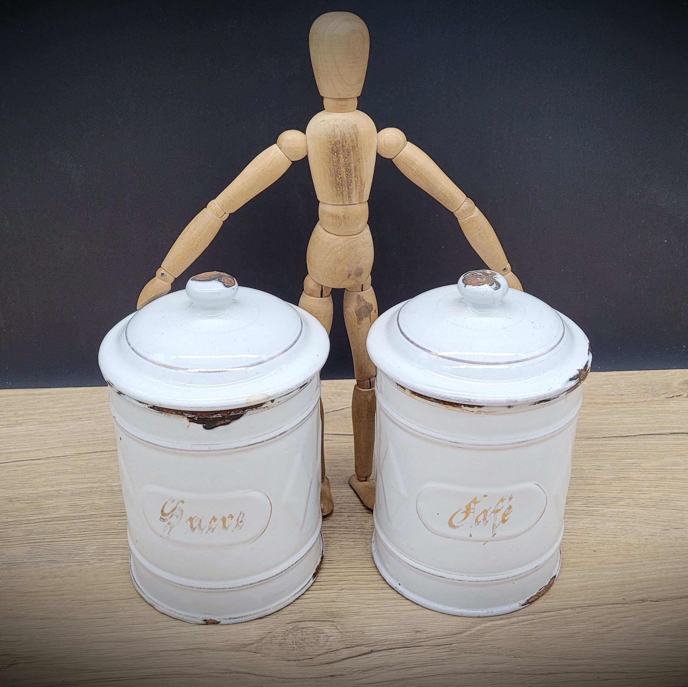 Duo pots kitchen enamelled sugar coffee