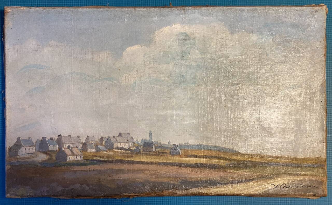 Tableau ancien , paysage breton signé, début XX siècle