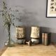 Duo of ceramic wall light wool lampshade