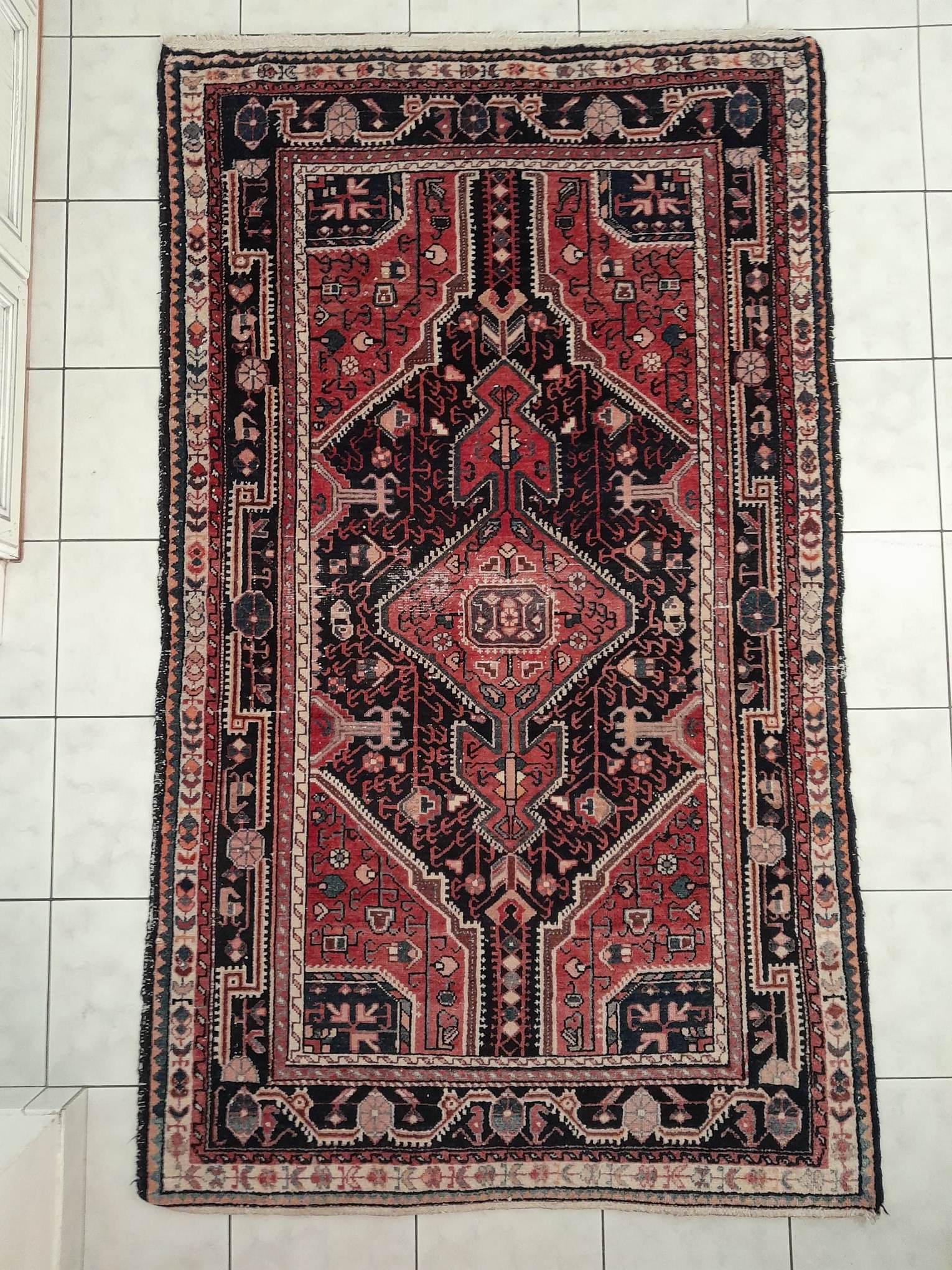 Handmade Persian carpet Tuiserkan 219x129cm