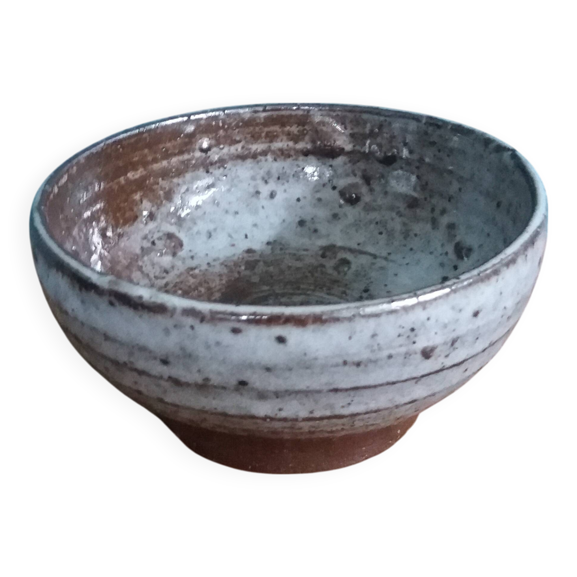 Handmade stoneware bowl and emptying tray