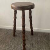 Vintage turned wooden traipod stool