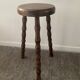 Vintage turned wooden traipod stool