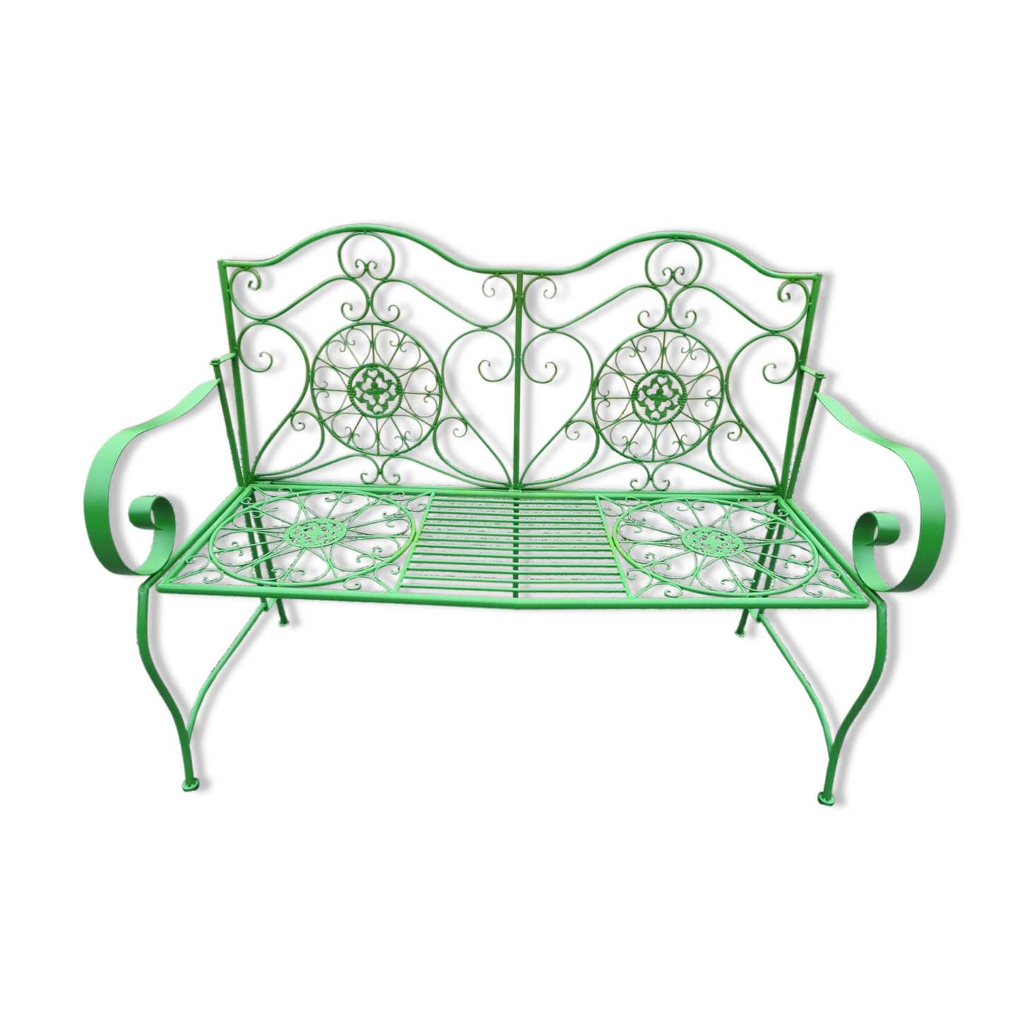 Iron garden bench
