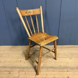 Set of four painted Dutch kitchen chairs.