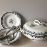 6 assiettes creuses Saint Amand - Décor bleu 4017 modèle Primax