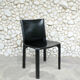 CAB 412 chair in black leather, Mario Bellini design for Cassina