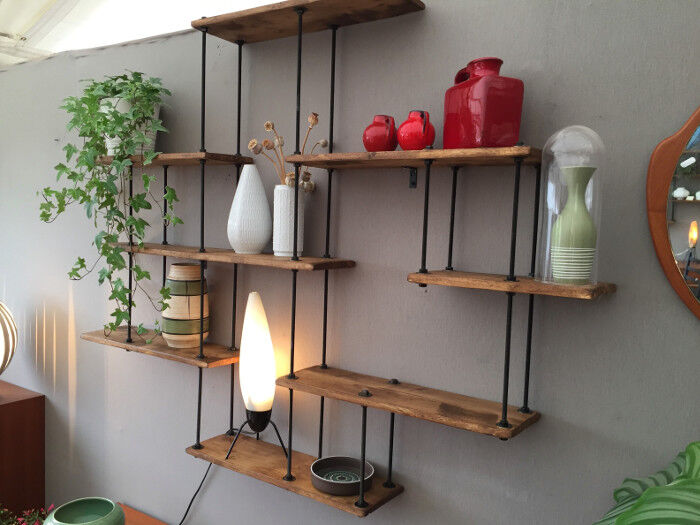 Industrial shelf wood and metal