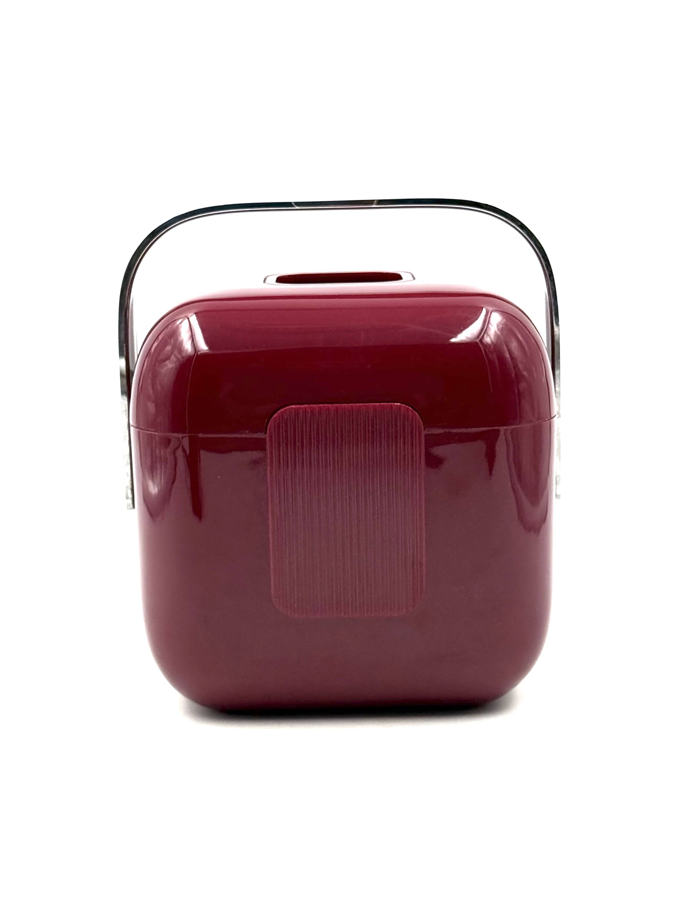 Space age red Ice Bucket, Guzzini Italy, ca. 1970s