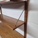 Teak shelving system with glass cabinet, marked made in Denmark, 1960.
